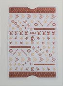 Brown LV Nail Stickers