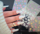 Rosa Nail Art 5D Sticker Embossed  Nails Art Sticker - 1 Sheet Slice Flower Transfer Sticker