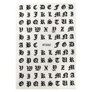 Number and Letter  3D Nails Art Sticker