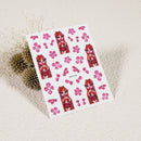 Painting Long Nail Flower Girl Nail Sticker