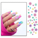 Painting Long Nail Rainbow Flower Nail Sticker