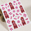 Painting Long Nail Flower Girl Nail Sticker