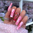 Painting Long Nail Flower Girl Nail Sticker