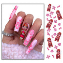 Painting Long Nail Flower Girl Nail Sticker