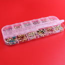 12 Grids Nail rhinestone flame Multicolor Nail 3D