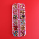 12 Grids Nail rhinestone flame Multicolor Nail 3D