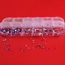 12 Grids Nail rhinestone flame Mix Tears, Gold and Plate Pellets, Pearl flat base Nail 3D