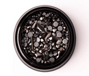 Mixed 3D Nail Art Decoration Rhinestones Black and Gold