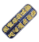 3D Metal Nail Art 12 Set Gold Silver Jewelry Decoration
